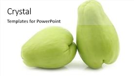  Presentation with fruits - Audience pleasing PPT theme consisting of siam - chayote fruits sechium edulis backdrop and a white colored foreground