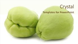 Presentation with fruits - Slide set featuring siam - chayote fruits sechium edulis background and a cream colored foreground