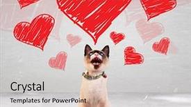  Presentation with valentines - Presentation theme consisting of up to some valentines heart background and a lemonade colored foreground