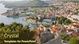  Presentation with croatia - Slide deck featuring sibenik croatia - view from st michel castle background and a tawny brown colored foreground