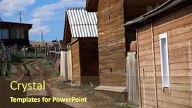  Presentation with island - Audience pleasing PPT layouts consisting of siberian-village-on-olkhon-island backdrop and a tawny brown colored foreground