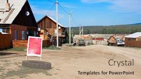  Presentation with island - PPT theme consisting of siberian-village-on-olkhon-island background and a soft green colored foreground