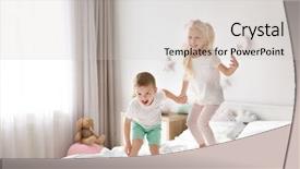  Presentation with all children matter - PPT theme with siblings - cute little children jumping background and a light gray colored foreground