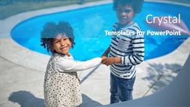  Presentation with bond - Presentation theme featuring siblings-as-they-enjoy background and a teal colored foreground