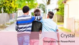  Presentation with black road - Slide set enhanced with migrant children - siblings black girl and two background and a lemonade colored foreground