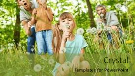  Presentation with siblings - Presentation with siblings-blowing-dandelions-with-mother background and a gold colored foreground