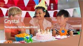 Presentation with romantic birthday couple celebrate - Colorful presentation enhanced with siblings celebrating birthday in kitchen backdrop and a  colored foreground