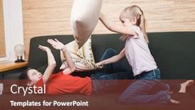  Presentation with mad children - Slide set consisting of siblings-going-mad-stuck background and a tawny brown colored foreground