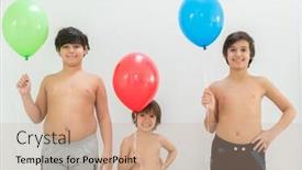  Presentation with siblings - Audience pleasing PPT theme consisting of siblings-hiding-their-faces backdrop and a coral colored foreground