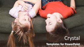  Presentation with stuck - Slide deck featuring siblings-laying-on-couch-stuck background and a tawny brown colored foreground