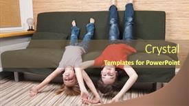  Presentation with stuck - Audience pleasing slides consisting of siblings-laying-on-couch-stuck backdrop and a tawny brown colored foreground