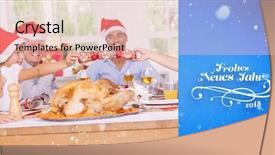  Presentation with cracker - Amazing theme having siblings pulling a christmas cracker against blue vignette backdrop and a lemonade colored foreground