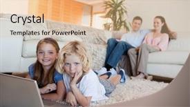  Presentation with siblings - Presentation design enhanced with siblings together with notebook on the floor background and a lemonade colored foreground