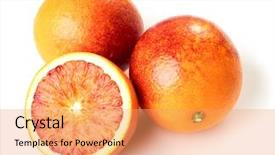  Presentation with blood - Cool new slides with sicilian blood oranges on white background backdrop and a coral colored foreground