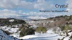  Presentation with snow covered trees and falling - Audience pleasing PPT theme consisting of sicilian hinterland in etna park backdrop and a  colored foreground