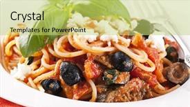  Presentation with carbohydrates carbohydrate pasta rice - Audience pleasing slides consisting of sicilian pasta backdrop and a yellow colored foreground