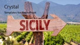  Presentation with wine - Cool new theme with sicily wooden sign with winery backdrop and a  colored foreground