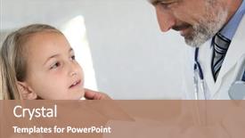  Presentation with metabolic doctor examining - Amazing slide deck having children sick - doctor examining girl's throat backdrop and a coral colored foreground
