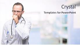  Presentation with asthma - Presentation design enhanced with sick and coughing suffering asthma background and a sky blue colored foreground