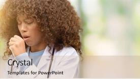  Presentation with doctor african - Slide set featuring sick and coughing suffering asthma background and a coral colored foreground