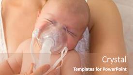  Presentation with baby sick - Slide deck with sick-baby-of-7-weeks background and a coral colored foreground