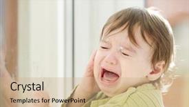  Presentation with baby sick - Presentation with sick baby standing and waiting background and a coral colored foreground