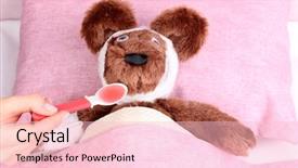  Presentation with premature sick baby - Theme enhanced with sick bear in bed background and a lemonade colored foreground