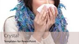  Presentation with hands holding - PPT layouts having sick-beautiful-woman-holding-wipe background and a soft green colored foreground