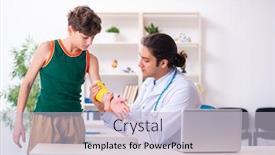  Presentation with pediatrician - Amazing presentation having sick-boy-visiting-young-male backdrop and a light blue colored foreground
