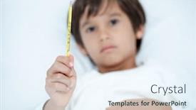  Presentation with temperature - Amazing presentation design having sick boy with high temperature backdrop and a sky blue colored foreground