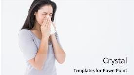  Presentation with premature sick baby incubator - Cool new presentation theme with sick brunette blowing her nose backdrop and a sky blue colored foreground