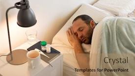  Presentation with self medication - Amazing presentation theme having sick-caucasian-man-at-home backdrop and a coral colored foreground