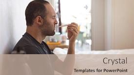  Presentation with covid bed - Beautiful PPT theme featuring sick-caucasian-man-spending-time backdrop and a mint green colored foreground