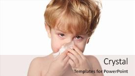  Presentation with sick child - Slides featuring sick child wiping his nose background and a lemonade colored foreground