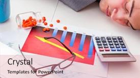  Presentation with finance - PPT theme featuring sick due to bad results background and a coral colored foreground