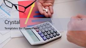  Presentation with courier finance analysis - Cool new presentation design with sick due to bad results backdrop and a light blue colored foreground