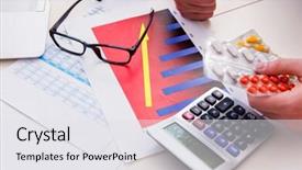  Presentation with finance - Slide set consisting of sick due to bad results background and a white colored foreground