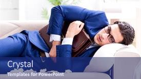  Presentation with employee of year - Amazing slide set having sick employee staying at home suffering from flue backdrop and a navy blue colored foreground