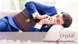  Presentation with employee - PPT theme consisting of sick-employee-staying-at-home background and a lemonade colored foreground