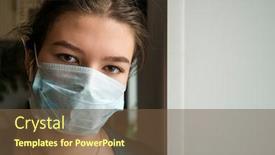  Presentation with medical concept - PPT theme featuring sick-flu-teenager-girl background and a tawny brown colored foreground