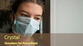  Presentation with medical concept - Cool new PPT layouts with sick-flu-teenager-girl backdrop and a tawny brown colored foreground