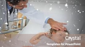  Presentation with body temperature measurement - Colorful slide deck enhanced with sick girl against snow falling backdrop and a  colored foreground