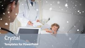  Presentation with falling snow - Cool new PPT layouts with sick girl against snow falling backdrop and a  colored foreground