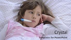  Presentation with fever - Presentation theme consisting of sick girl resting in bed background and a light blue colored foreground