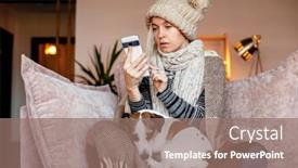  Presentation with gel concept for swine flu - Presentation design with sick-ill-adult-woman background and a coral colored foreground