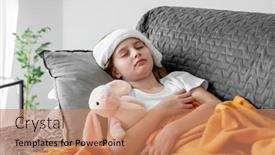  Presentation with sick child - Presentation with sick-ill-child-girl background and a coral colored foreground