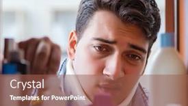  Presentation with medicines - Colorful slides enhanced with sick-ill-man-looking backdrop and a tawny brown colored foreground