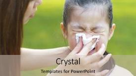  Presentation with little asian girl receiving vaccination - Theme consisting of sick kid - cute little asian girl background and a soft green colored foreground