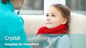  Presentation with doctor examining a newborn baby - Colorful presentation enhanced with sick kid - doctor is examining a little backdrop and a  colored foreground