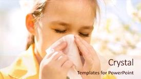  Presentation with spring tree - Presentation design having sick kid - little girl is blowing her background and a lemonade colored foreground